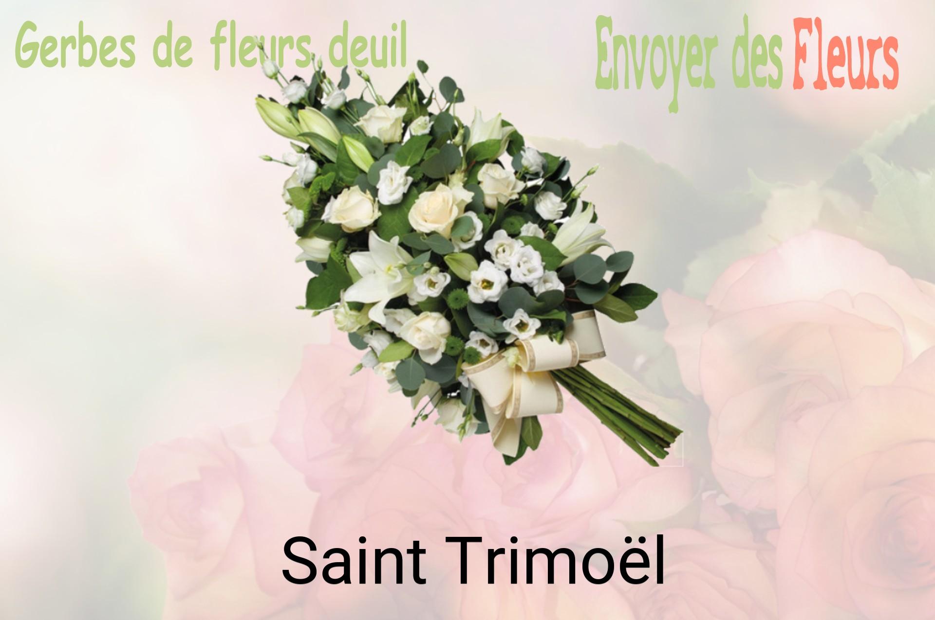 Gerbe de fleurs de deuil livrée à Saint-Trimoël